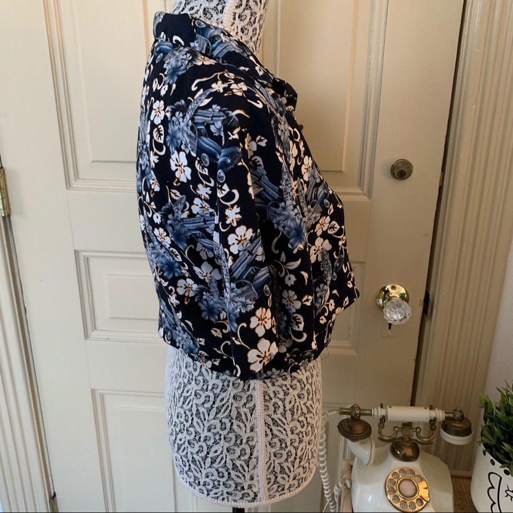 Vintage Blue Car Souvenir Button-Down Top SZ M - Picture 3 of 13
